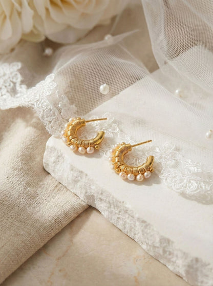 Faro Small Pearl Hoops