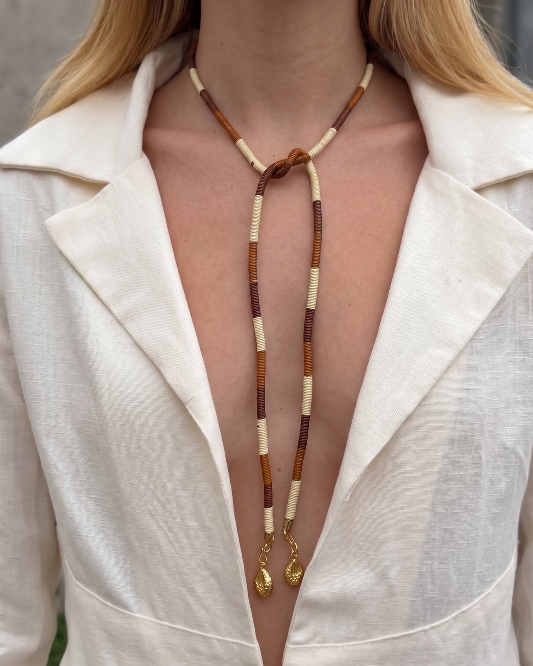 Riga Gold Necklace + Brooch