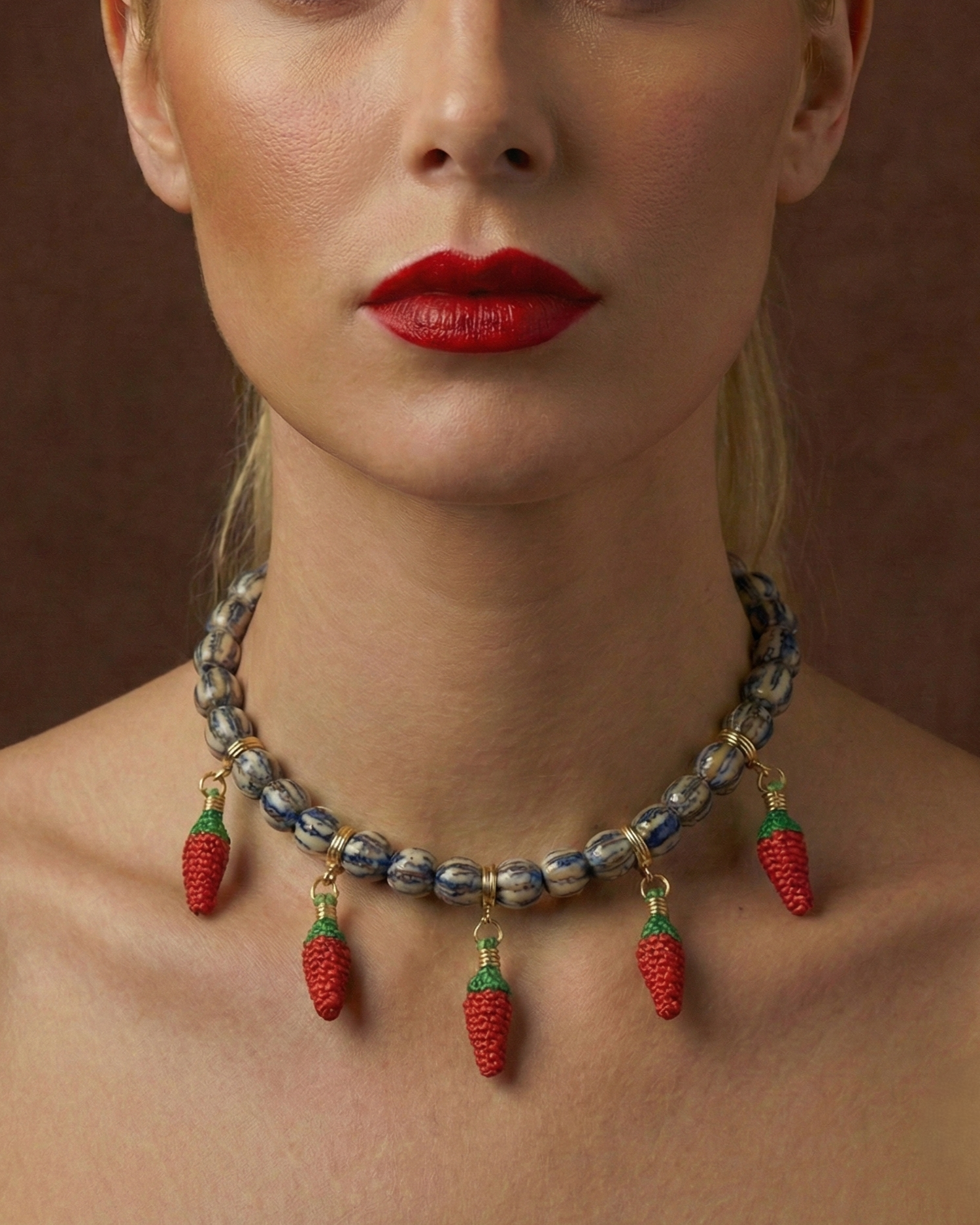 Collar Spicy Chilli Ceramico + Charms removibles