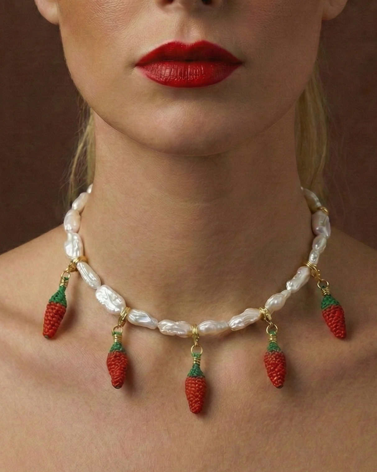 Collar de perlas Spicy Chilli + Charms Removibles